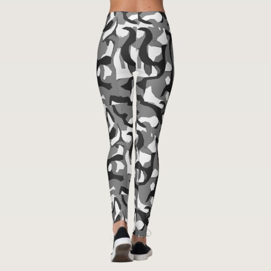 Schwarze und weiße Tarnung Leggings (Rückseite)