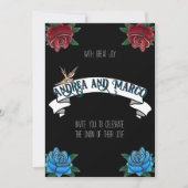 Schwarze und weiße Tattoo Alte Schule Einladung (Vorderseite)