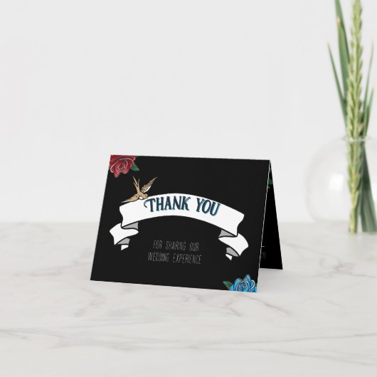 Schwarze und weiße Tattoo Alte Schule Einladung (Vorderseite)