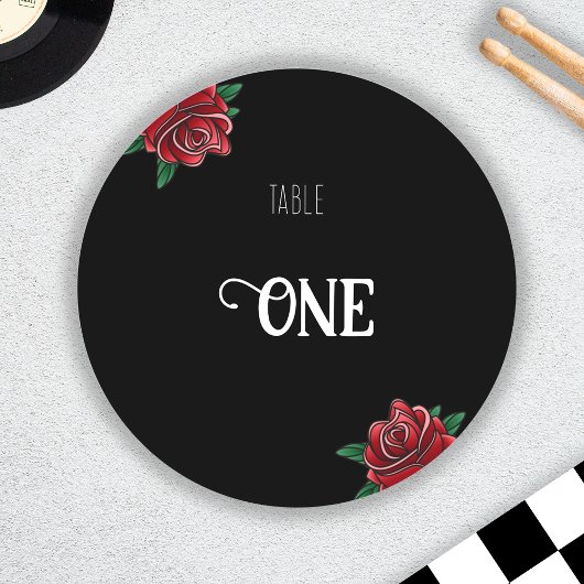 Schwarze und weiße Tattoo Alte Schule Einladung Runder Aufkleber