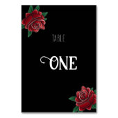 Schwarze und weiße Tattoo Alte Schule Einladung Tischnummer (Rückseite)