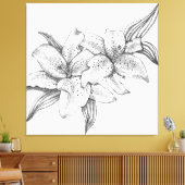 Schwarze und Weiße Tiger Leinwanddruck (Insitu (Wohnzimmer))