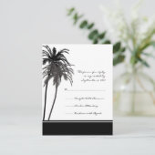 Schwarze und weiße tropische Palmen Einladung UAWG (Stehend Vorderseite)