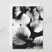 Schwarze und weiße tropische Palmen-Engagement-Par Einladung (Rückseite)