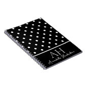 Schwarze und weiße Tupfen-Monogramm-Initiale Notizblock (Rechte Seite)
