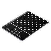 Schwarze und weiße Tupfen-Monogramm-Initiale Notizblock (Linke Seite)