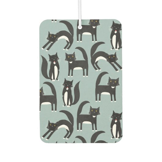 Schwarze und weiße Tuxedo Katzen Autolufterfrischer (Vorderseite)