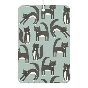 Schwarze und weiße Tuxedo Katzen Autolufterfrischer