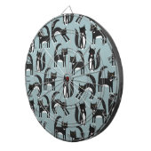 Schwarze und weiße Tuxedo Katzen Dartscheibe (Vorderseite rechts)