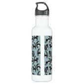 Schwarze und weiße Tuxedo-Katzen Edelstahlflasche (Rückseite)