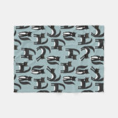 Schwarze und weiße Tuxedo Katzen Fleecedecke (Vorderseite (Horizontal))