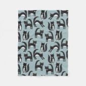 Schwarze und weiße Tuxedo Katzen Fleecedecke (Vorderseite)