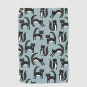 Schwarze und weiße Tuxedo Katzen Golfhandtuch (Vorderseite)