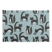 Schwarze und weiße Tuxedo-Katzen Kissenbezug (Rückseite-Rechts)