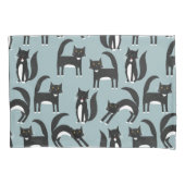 Schwarze und weiße Tuxedo-Katzen Kissenbezug (Vorderseite-Links)