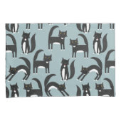 Schwarze und weiße Tuxedo-Katzen Kissenbezug (Vorderseite-Rechts)