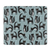 Schwarze und weiße Tuxedo-Katzen Schneidebrett (Vorderseite)