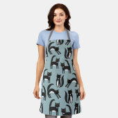 Schwarze und weiße Tuxedo Katzen Schürze (Getragen)