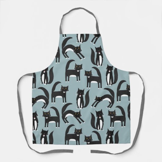 Schwarze und weiße Tuxedo Katzen Schürze (Vorderseite)