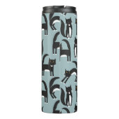 Schwarze und weiße Tuxedo Katzen Thermosbecher (Rückseite)