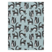 Schwarze und weiße Tuxedo Katzen Tischdecke (Vorderseite)