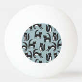 Schwarze und weiße Tuxedo Katzen Tischtennisball (Rückseite)