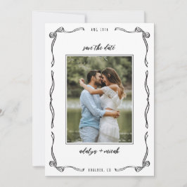 Schwarze und weiße verspielte kleine Schleifen Save The Date