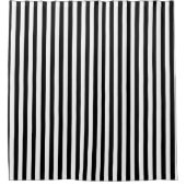 Schwarze und weiße vertikale Streifen Duschvorhang (Vorderseite)