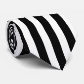 Schwarze und weiße vertikale Streifen Krawatte (Gerollt)