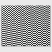 Schwarze und weiße Waves Geschenkpapier (Flach)