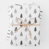 Schwarze und weiße Weihnachtsfeiertage Geschenkpapier Set (Beispiel)