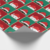 Schwarze und weiße Weihnachtskatzen Geschenkpapier (Ecke)