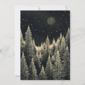 Schwarze und weiße Weihnachtsnachtsbäume Feiertagskarte (Vorderseite)