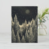 Schwarze und weiße Weihnachtsnachtsbäume Feiertagskarte (Stehend Vorderseite)