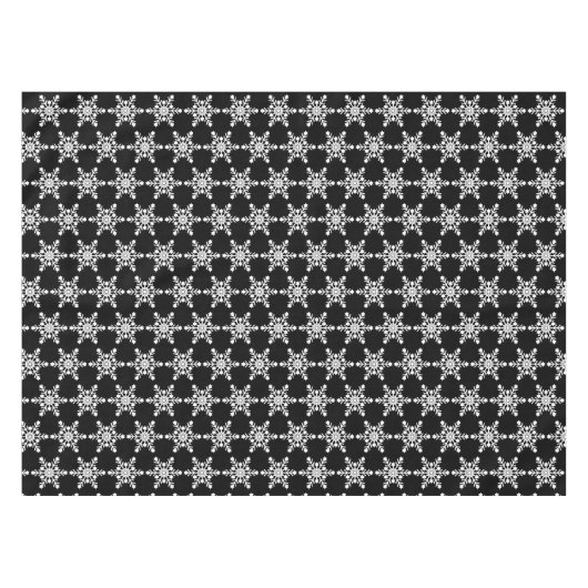 Schwarze und weiße Weihnachtsschneeflocken Tischdecke (Vorderseite (Horizontal))
