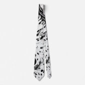 Schwarze und weiße weiße verwelkende flüssige Polk Krawatte (Vorderseite)