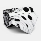 Schwarze und weiße weiße verwelkende flüssige Polk Krawatte (Gerollt)