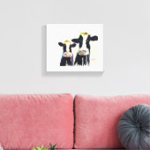 Schwarze und weiße, weißliche Kühe aus Originalwas Leinwanddruck (Insitu (Wohnzimmer))