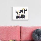 Schwarze und weiße, weißliche Kühe aus Originalwas Leinwanddruck (Insitu (Wohnzimmer))