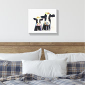 Schwarze und weiße, weißliche Kühe aus Originalwas Leinwanddruck (Insitu (Schlafzimmer))