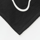 Schwarze und weiße wellige Border Monogramm Fleecedecke (Ecke)