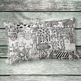 Schwarze und weiße Wildtiere Kunsthandwerk Lendenkissen