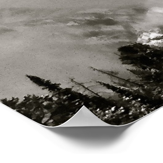 SCHWARZE UND WEISSE WINTERLANDSCHAFT POSTER (Ecke)