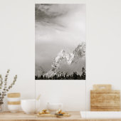 SCHWARZE UND WEISSE WINTERLANDSCHAFT POSTER (Küche)