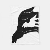 Schwarze und weiße Wölfe Fleecedecke (Vorderseite)