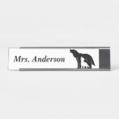 Schwarze und weiße Wölfe Schreibtischnamensplakette (Vorderseite )