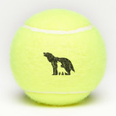 Schwarze und weiße Wölfe Tennisbälle (Rückseite)