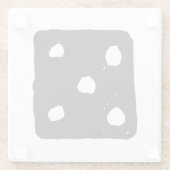 Schwarze und weiße Würfel #5 Rustikale Linocut Glasuntersetzer (Rückseite)