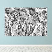 SCHWARZE UND WEISSE XLIX - Aktionsfarbe - Abstrakt Leinwanddruck (Insitu (Holzboden))