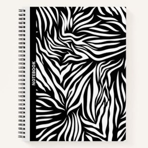 SCHWARZE UND WEISSE ZEBRA-STREIFEN NOTIZBLOCK